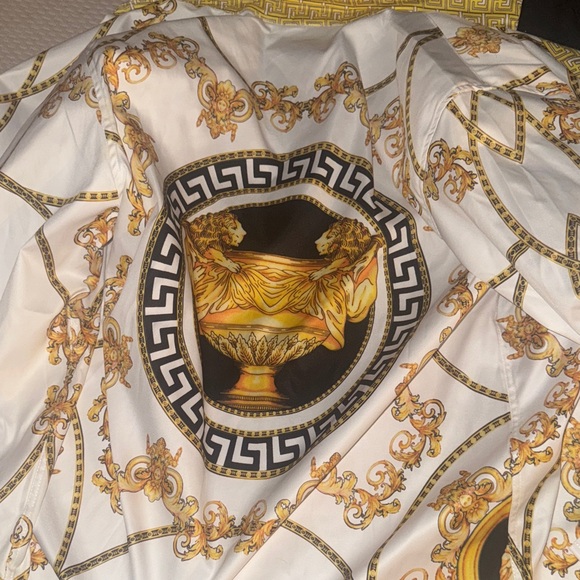 Versace White and Gold Casual Button Down Shirt - Picture 1 of 6